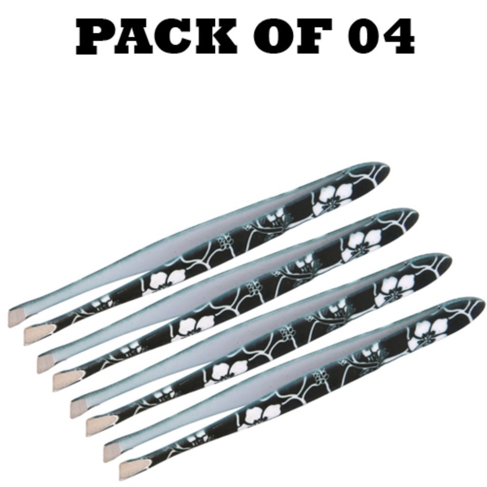 Forgica Professional Stainless Steel Paper Coated Tweezers Pack of 04